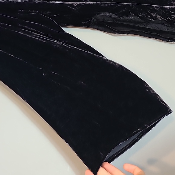 Victoria’s Secret Velvet Silk‎ Kimono Vintage Y2K Lace Tie Front Whimsigoth - Picture 3 of 10